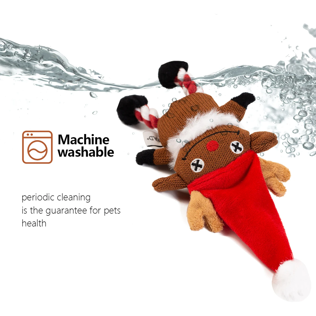 FAD Stock a granel interactivo de punto suave de peluche lindos juguetes  para mascotas Reno de Navidad nuevos juguetes para perros 2025 peluche