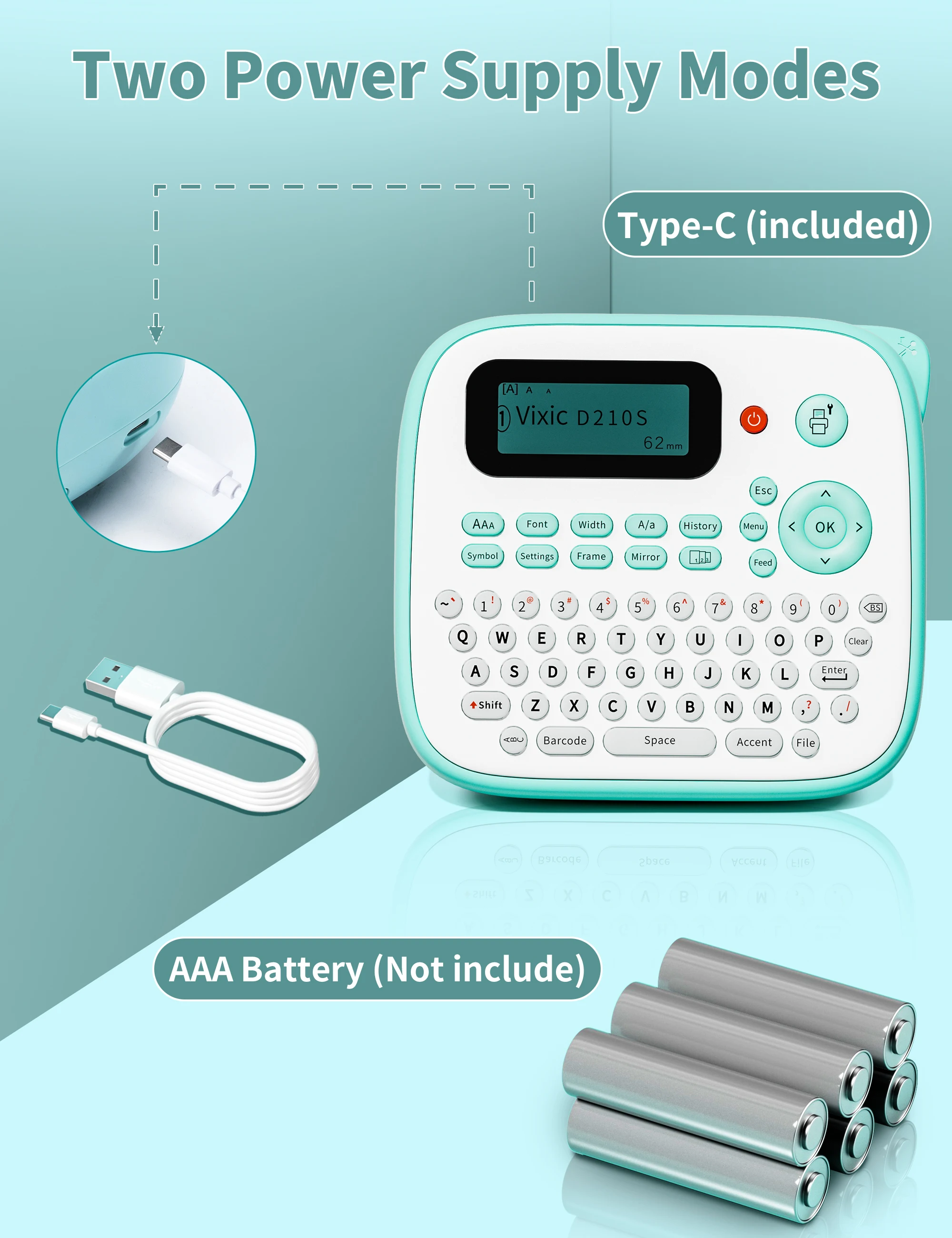Phomemo Label Maker D210S Label Printer Machine Portable Handheld Printer for Home Office School Organization