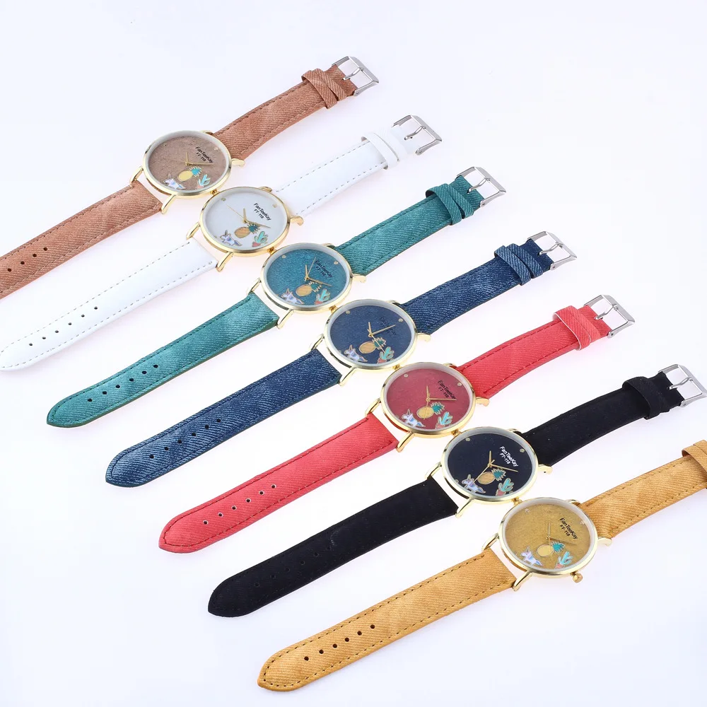 ハリーポッター fakes ヴィンテージデニムキャンバスフルーツパイナップルウォッチシンプルな男性と女性の学生カップルクォーツ時計| Alibaba.com