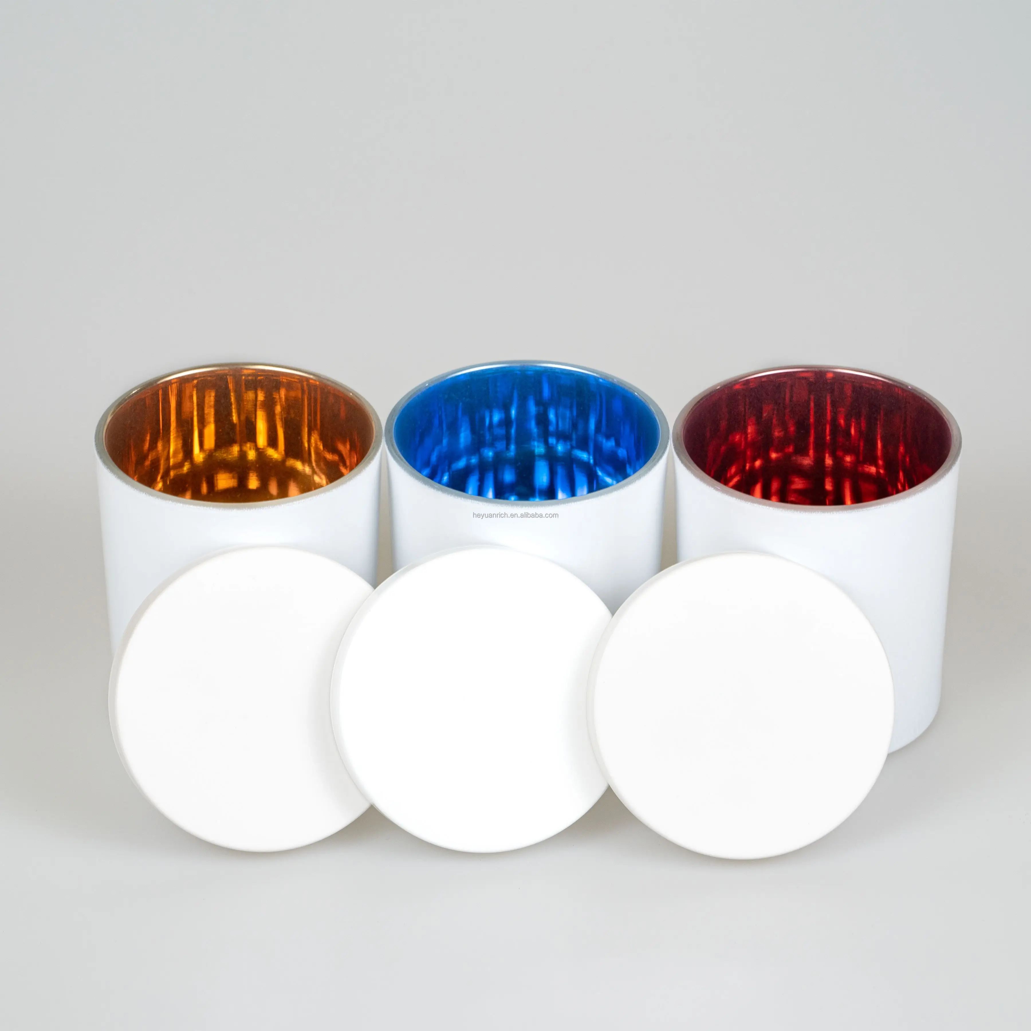 Wholesale White Inside Electroplating Gold Glass Candle Tumbler Jars