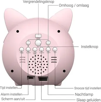 Alternative view of KG-2715 Antique Style Digital Children's Sleep Trainer Clock Cute Cat Design Brightness Changing Feature USB for Household Car