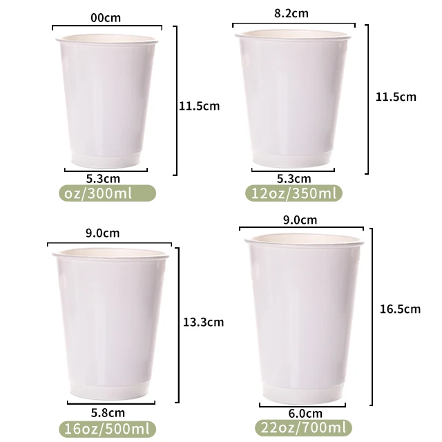 Pack De 50-350 Ml (12 Oz.)] Tasses A Café Isolées En Papier Ondulé