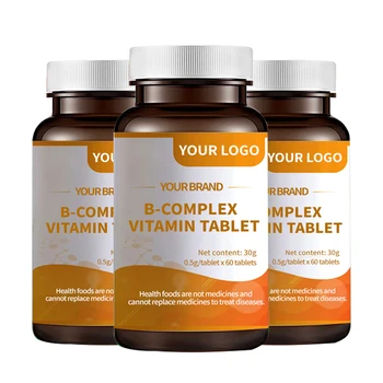 OEM Wholesale Complex Vitamin B 12 Caplets Dietary Supplements for Adults and Teenagers Not for Newborns