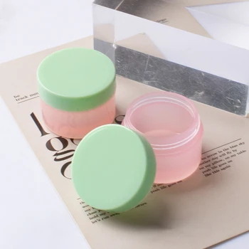 Eco friendly high quality makeup cosmetic mini facial jar 8g PP round pink fashion custom logo refill empty plastic lip mask jar