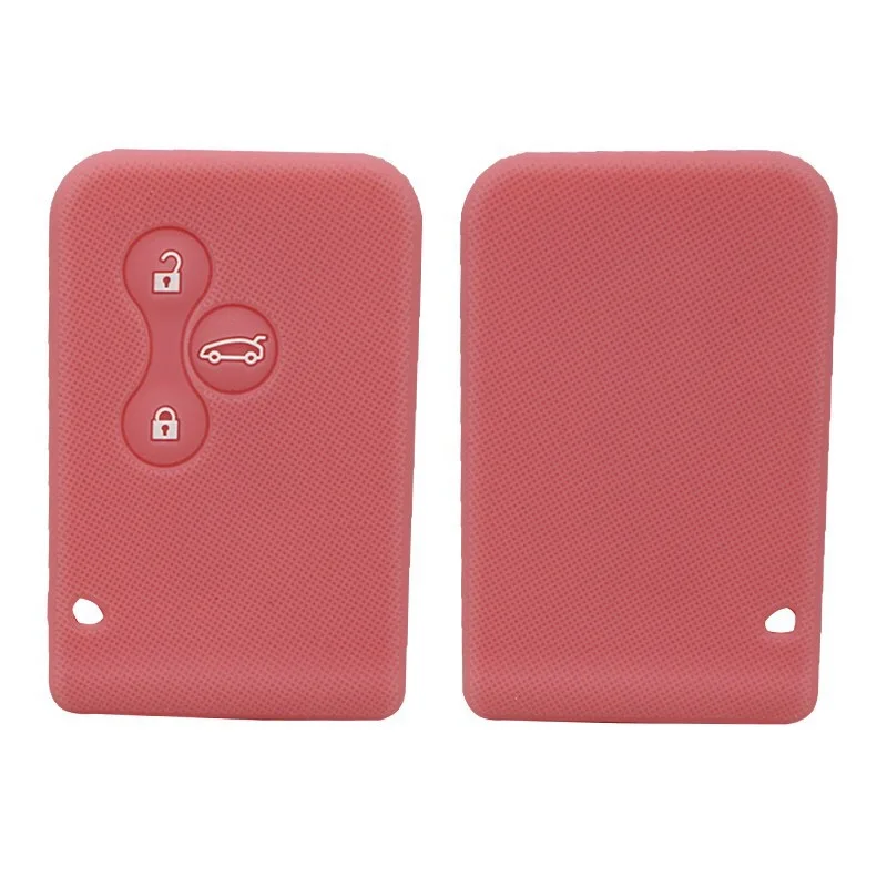 Silicone Rubber Car Key Case Card Cover for Renault Clio Megane Grand Scenic 3 Button Car Key Cover Case Shell