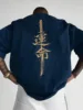 Blu navy con stampa gialla