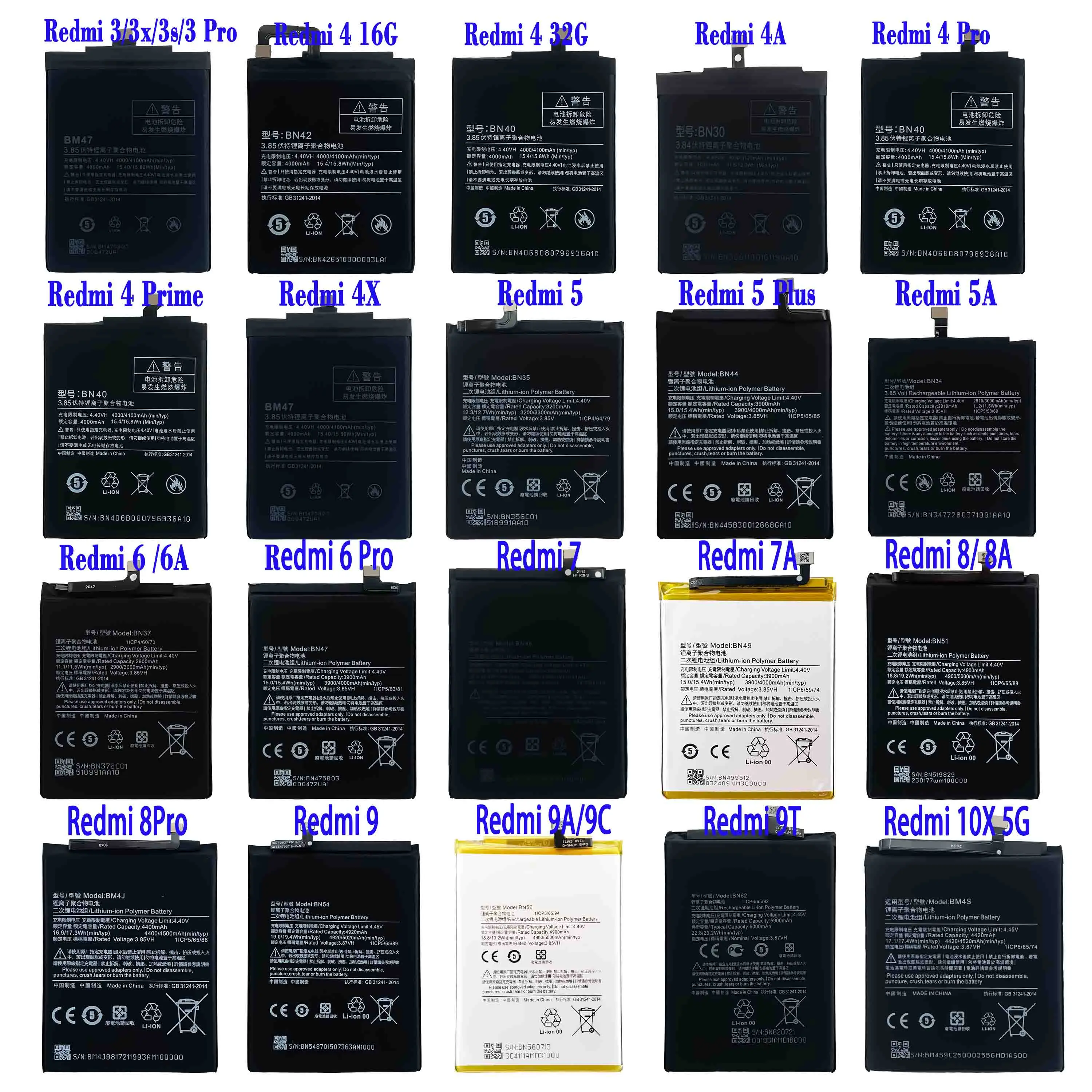 Прямая продажа с фабрики батарея для xiaomi mi 3 4 5 6 4i 4C 5s 5s Plus mi 4s 5 Pro мА/ч. аккумулятор замена для xiaomi redmi все модели