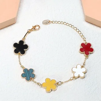 Source New Arrival Gold Plated Four Leaf Clover Bracelet Jewelry