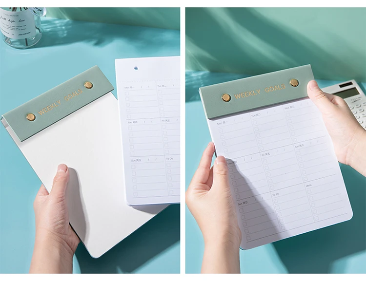 Wholesale Pu Leather A5 Perforated Tear Off Private Label Weekly