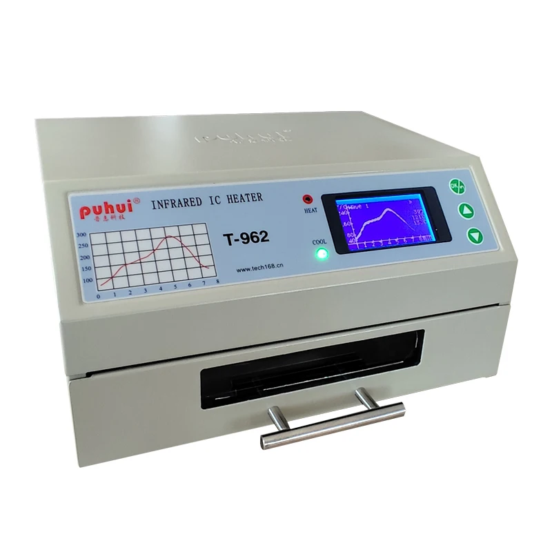 Puhui Reflow Oven T-962 デスクトップ赤外線リフローはんだ付けオーブン