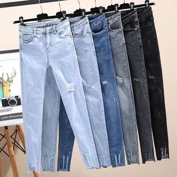 Casual Trousers stock jeans custom destroyed denim Jeans ripped skinny jeans men surplus stock lots clearance used clothing