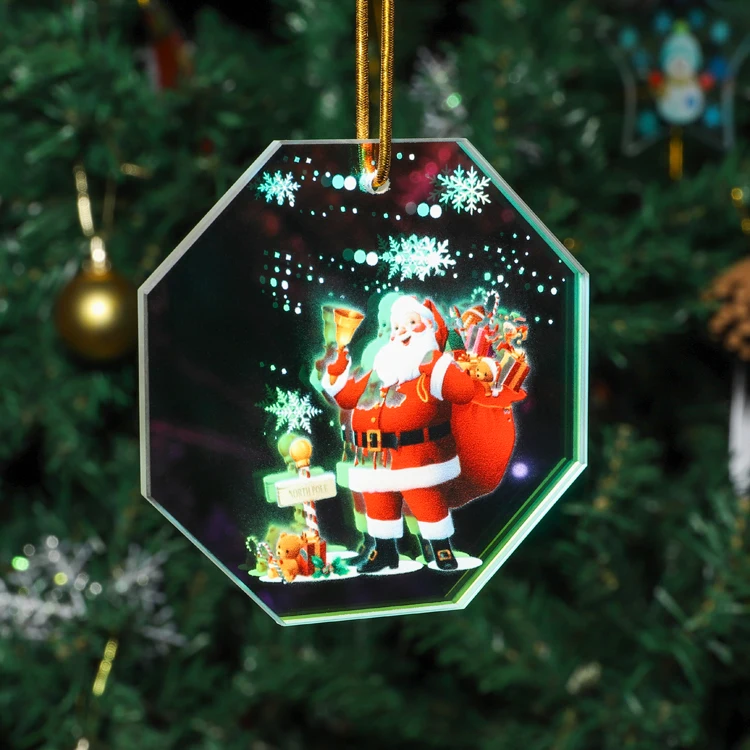 product factory wholesale cheaper glass pendant uv printing custom merry christmas ornament gifts christmas decoration supplier-41