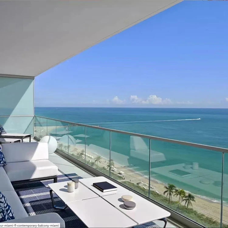 Frameless Balustrade Handrails Aluminum U Channel Glass Railing Base shoes Aluminum Deck Railing Glass Balconies Railing