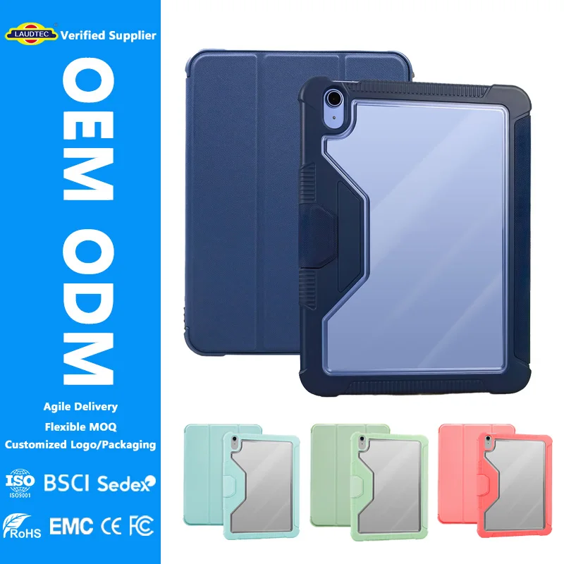 Customized Logo Shockproof 13 Inch Tablet Case With Hidden Pencil Holder Smart Auto Sleep Wake Folio for 13 Inch Large iPad Pro