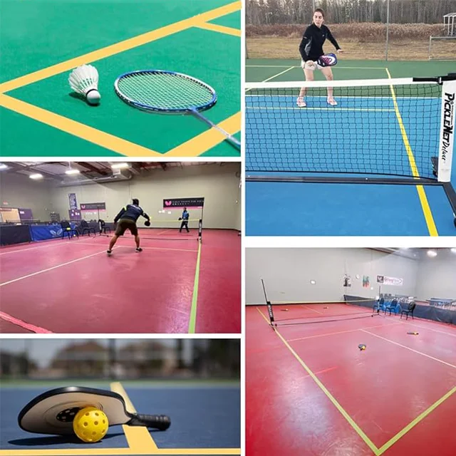 PATIKIL Ruban De Marquage Pickleball Rouge 50 Mm X 72 M – Kit Ultra-Adhésif Pour Terrain Tennis, Volley, Badminton Intérieur/Extérieur