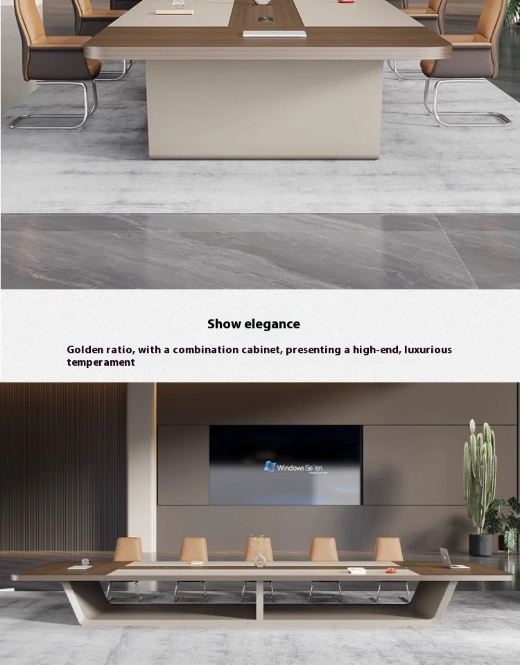 Modern Wood Extendable Conference Table for Hotel & School Use Large Creative Negotiation Commercial Office Furniture