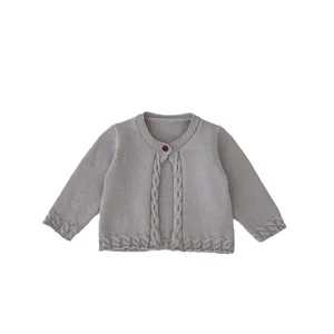 2026 Simple Three-Piece Baby Knit Set Casual Spring Sweater Suit with Overalls Girls' Casual Clothing
