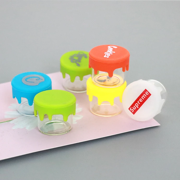 5ml  6ml 50ml clear Concentrate Jars Borosilicate Rosin Jar With Plastic Silicone Lid