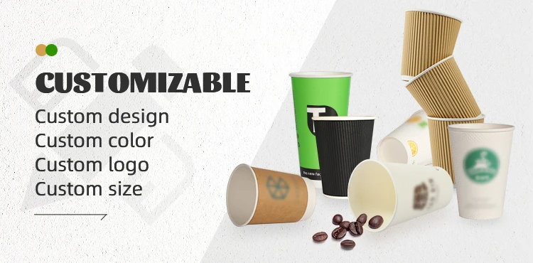 Biodegradable Recyclable Custom Take Away Coffee Cups Stamping Double ...