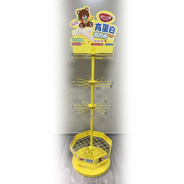 Ham Rack Shelf 360 Degree Rotating Display Stand Hook Cases for Ham Sausage Snack Food ...