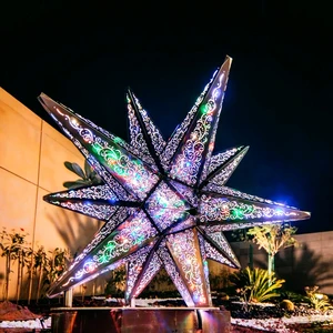 Outdoor Garden Lights Five-Pointed Star Sculpture Luminous Modeling Lamp Large Square  Area Decor Customized Outdoor Lighting