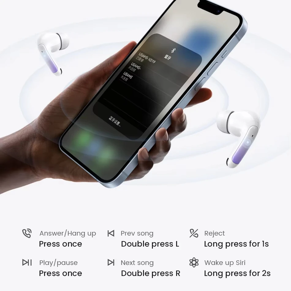 USAMS US-XD19 Dual-Mic ENC TWS Earbuds Price In Pakistan - Foto 3