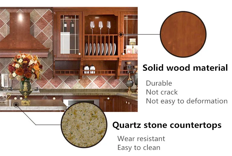 Solid wood european custom cheap design kitchen cabinet set with high quality factory