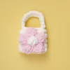 Pink-flowered white bag