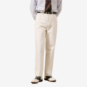 100% Cotton Washed Classic Straight Leg Jeans Casual Retro Solid Color Simple Pants for Men