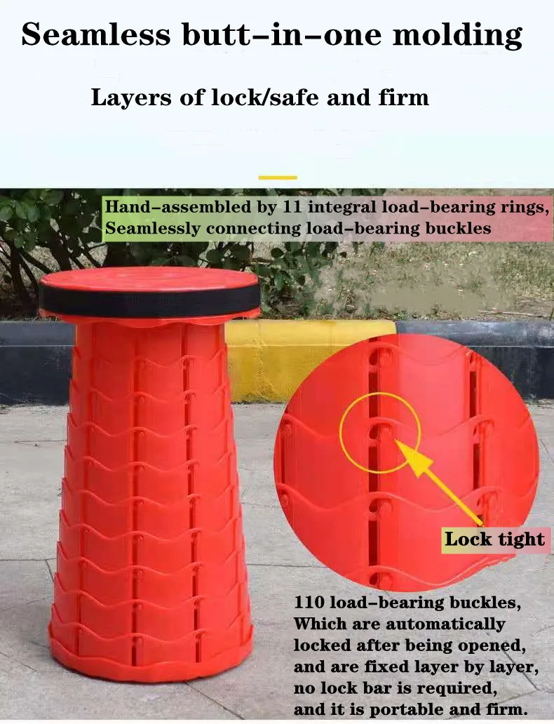 Telescopic Stool Plastic Step Stool Retractable Folding Chair