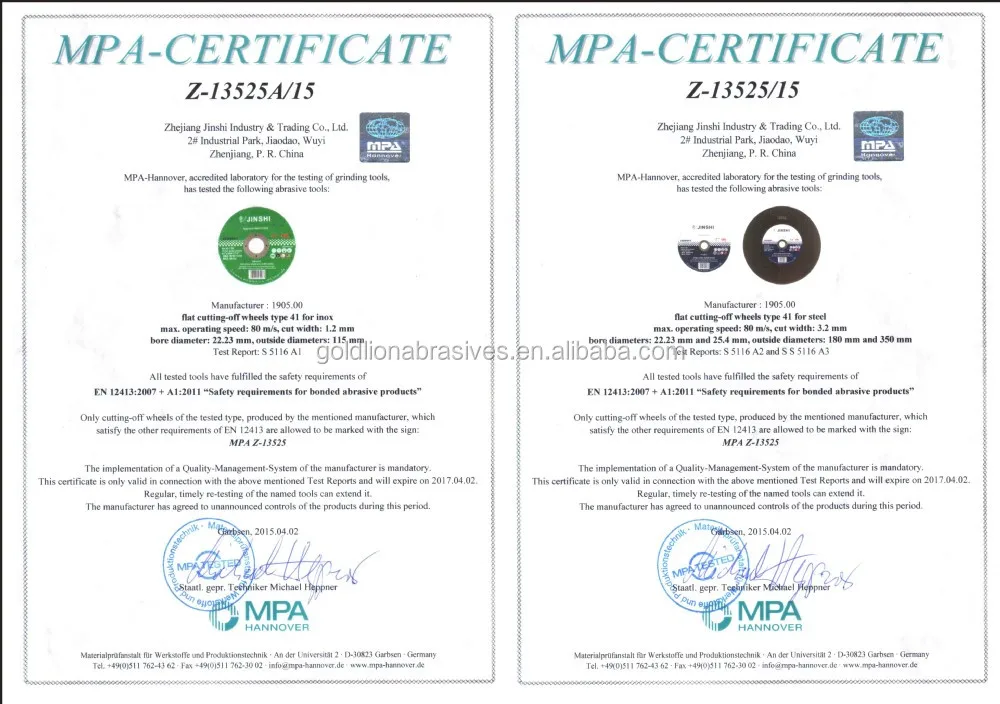 4 дюйма мощность режущий диск для металла/режущие диски стального МПа