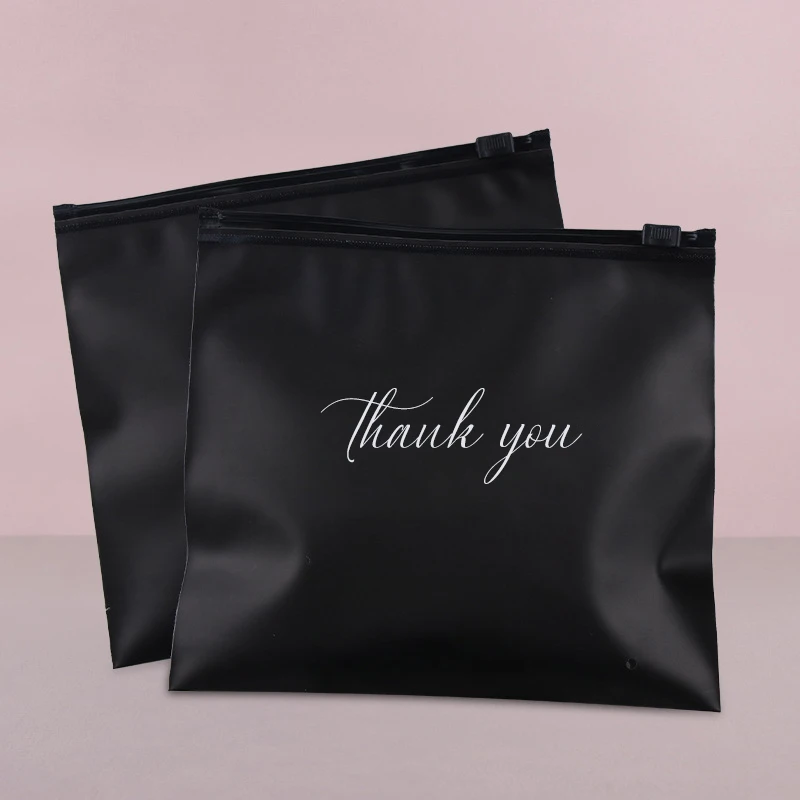 Customized Black Clothing Zip Lock Poly Bags For Packaging Hoodie Clear Pouch Custom Logo Printed Slider Zipper Plastic Bags details