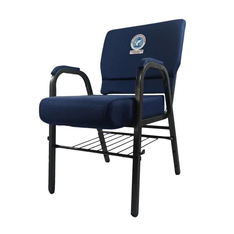 Factory Wholesale With Pockets Customizable Bookshelf Armrests Knee Kneeling Tables Soft Cushions Church Chairs