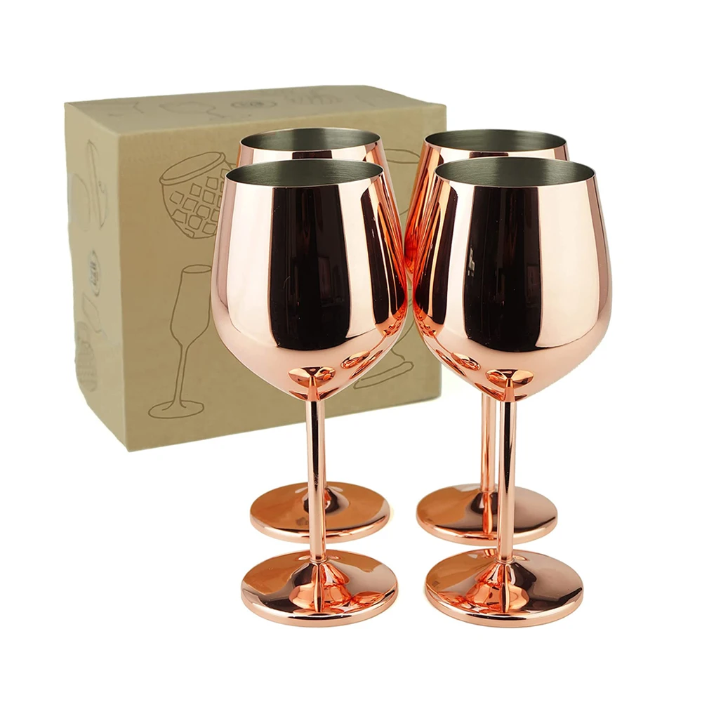 Коктейльная чашка для коктейлей, металлическая чашка для красного вина, чашка для шампанского, 500 мл, нержавеющая сталь, 18/8 металлический бар, индивидуальный логотип