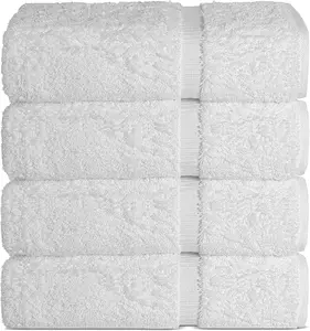 Wholesale 100% Cotton 5 Star Hotel White Soft Absorbent Bath Face Hand Towel Set for Luxury Hotel Spa Salon Use