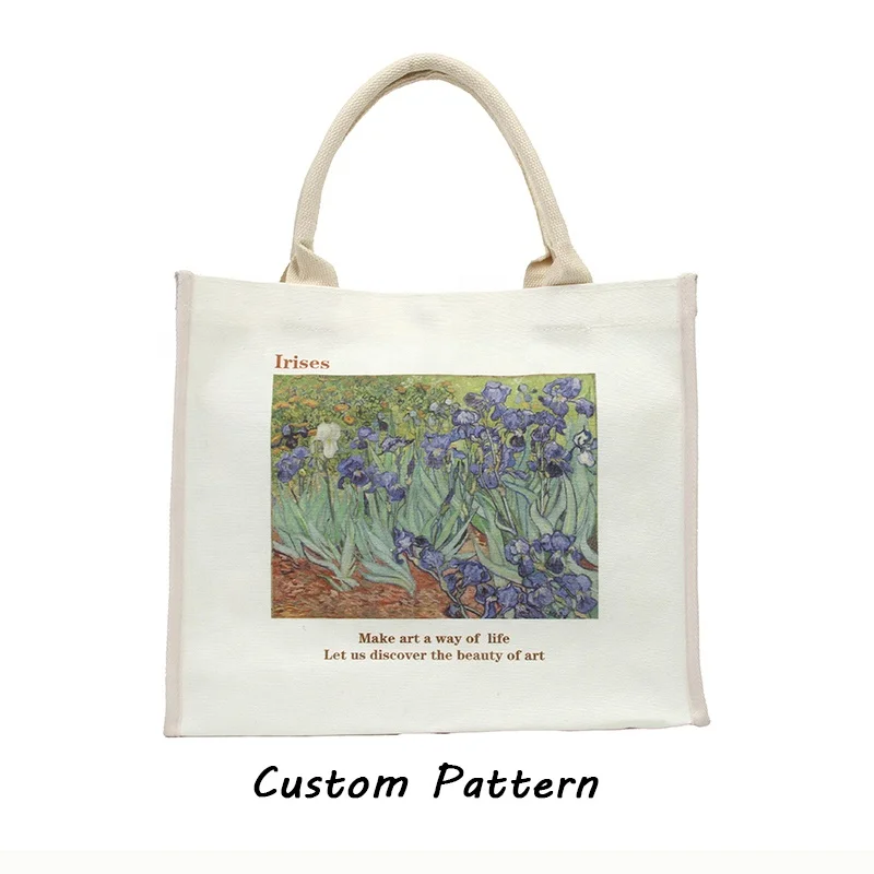 New Design Custom Recyclable Retro Oil Painting Bag Shopping Packaging