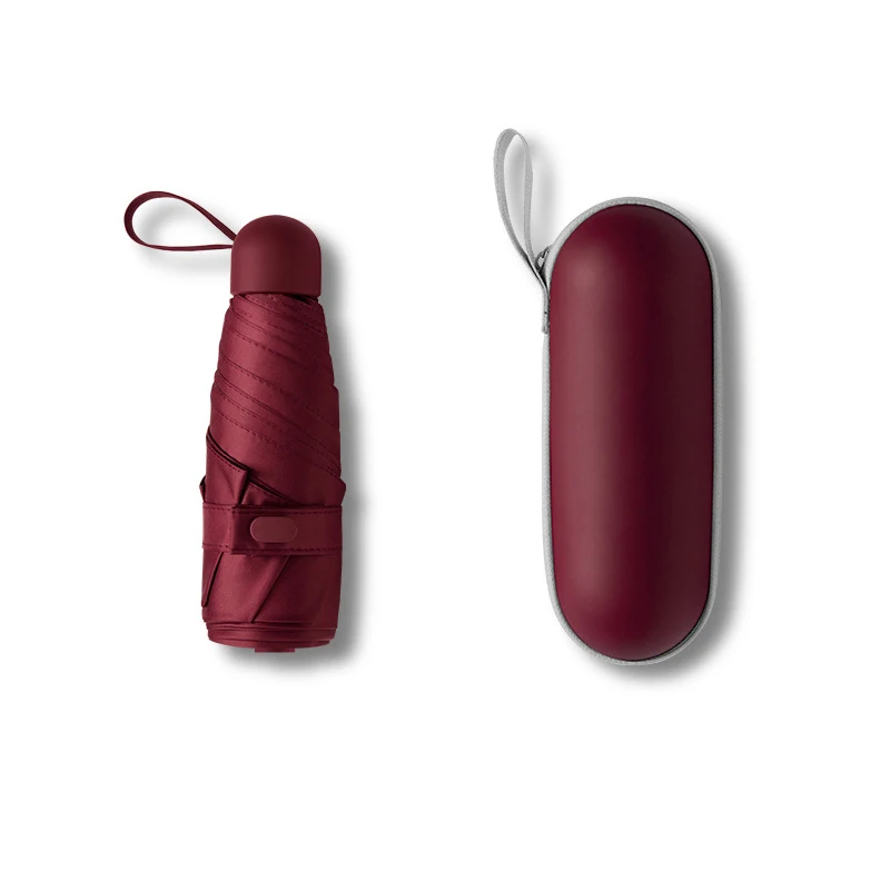 New Arrived Capsule EVA case Easy Carry Folding Three Folding Umbrella