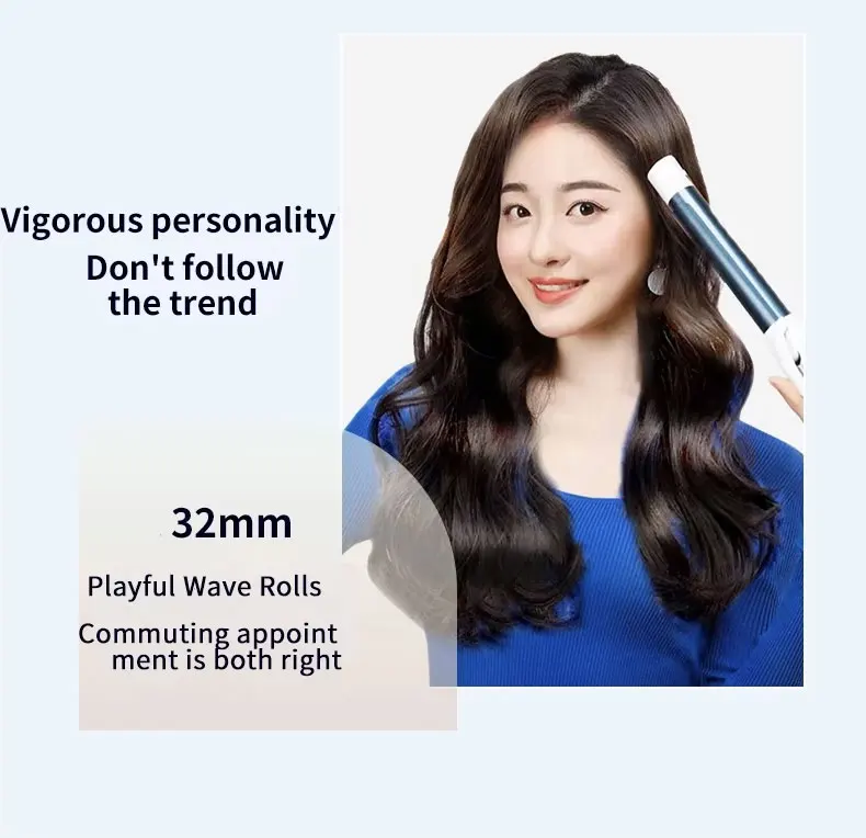 Automatic Electric Hair Styling Iron LED Temperature LCD Hair Curler Straightener Crimper for Thin Hair for Home Hotel Use