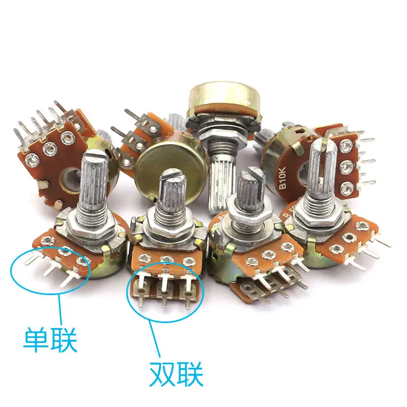 6 Pin Potentiometer Volume Control B50K A10k A103 50k 100k Rotary Potentiometer