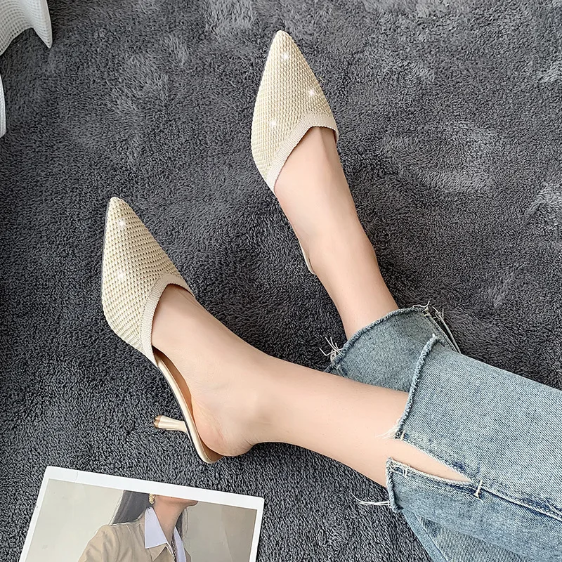 Fashion Women Summer French Simple Stiletto Pointed slippers