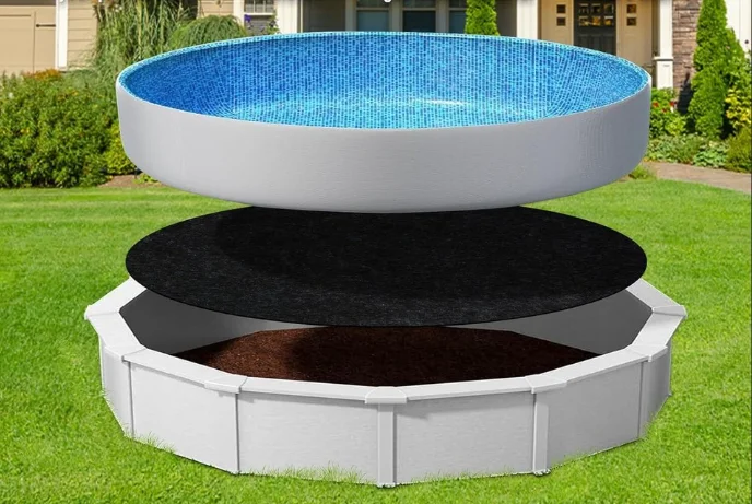 Geotextil negro resistente, resistente al desgarro, fácil de instalar y almacenar, protector para revestimiento de piscina de alta resistencia