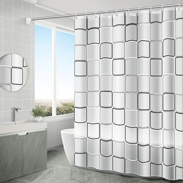 PEVA Waterproof and Mould-Resistant Shower Curtain Dusch Vorhang for Bathrooms