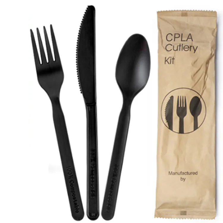 China Manufacturer Disposable Fork Spoon Knife Teaspoon Cutlery Set with Customized logo Wrapped