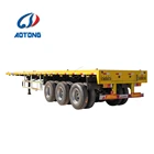 3 Axle Flatbed 40ft Container Semi Trailer To Transport Containers/container Truck With 12 Pcs Twist Lock Installed