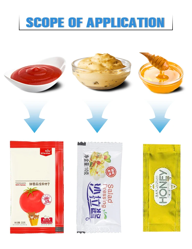 CE Best Selling Multi Function Pouch Sachet Honey Tomato Sauce Soy Sauce Liquid Packing Machine
