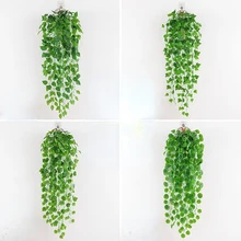 Factory wholesale simulation wall hanging Ivy strip Wall showcase Chlorophytum greenery and fake flowers decoration