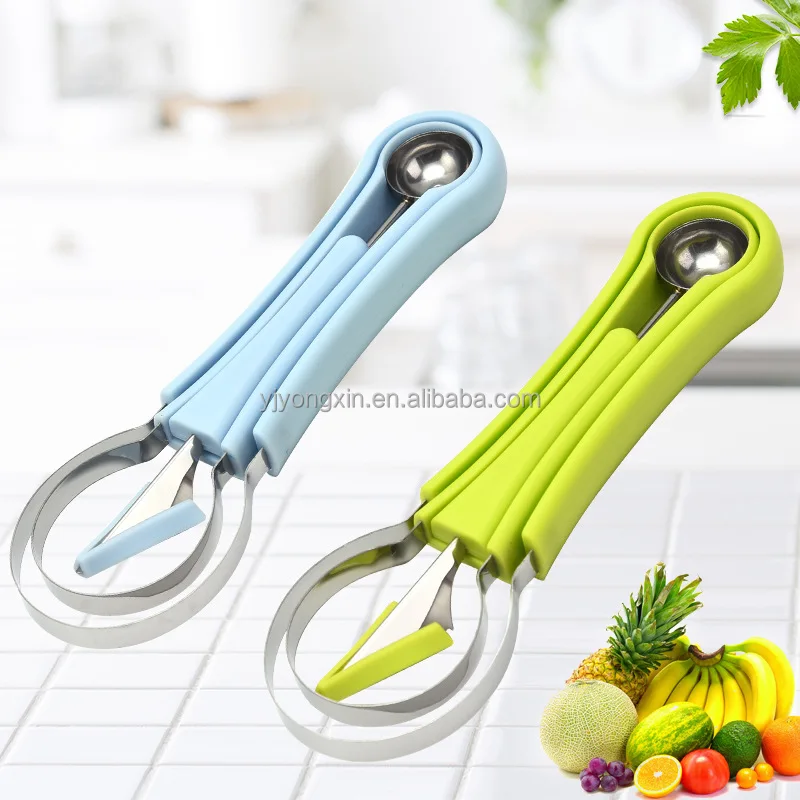 Small Melon Baller Scoop Set 4 In 1 Stainless Steel Fruit Scooper Baller  Seed Remover Melon Baller Fruit Carving Knife Cutter