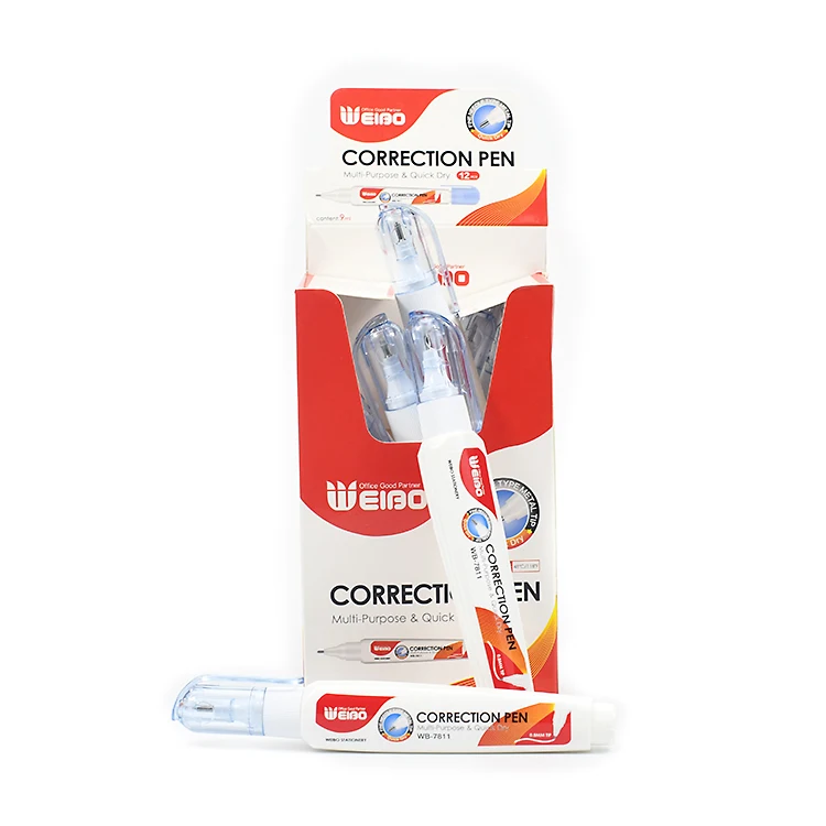 Weibo Correction Fluid Stationery Used to Modify Incorrect Student School Supplies Quick Drying Smooth Correction Pen Wholesale