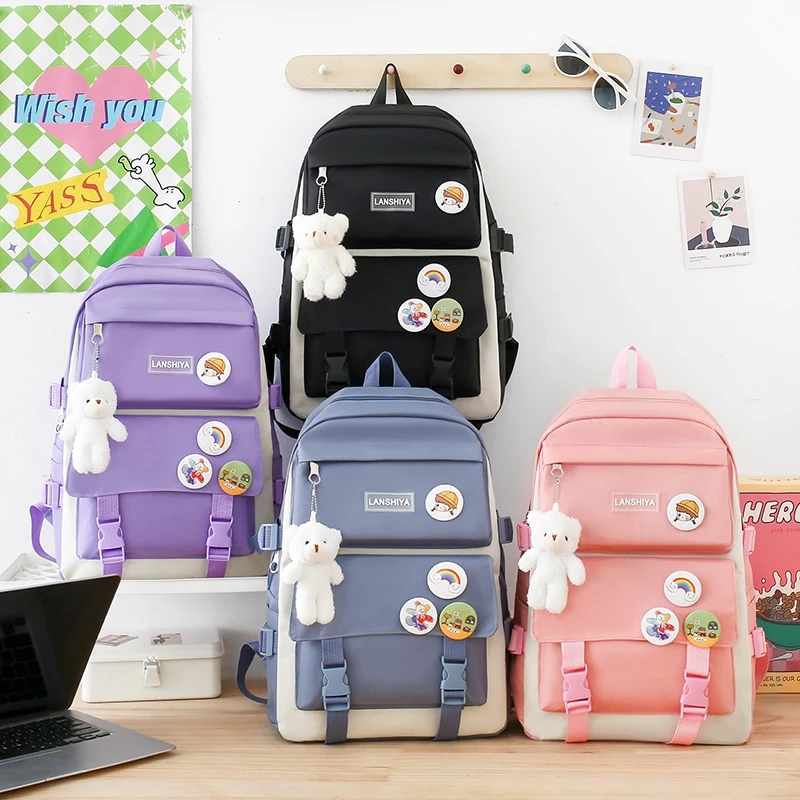 2024 Mochila Kawaii School Backpack Set for Girl Students