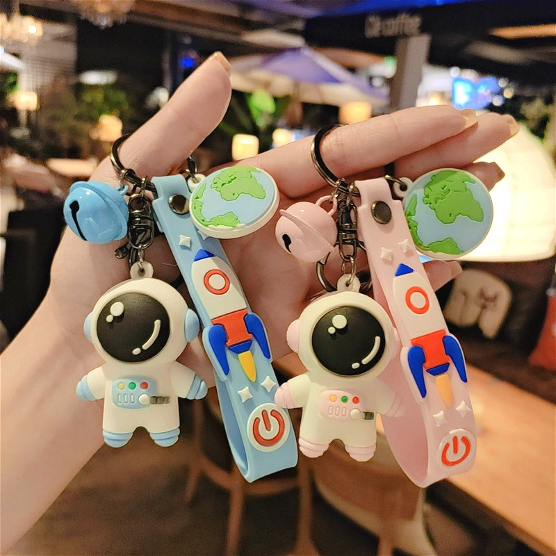 1pc Women's Blue Cartoon Space Adventure Astronaut Teddy Bear Keychain, Bag  Charm, Gift